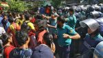 হরতালের সমর্থনে শাহবাগে বিক্ষোভ মিছিলে পুলিশের বাধা, আহত এক